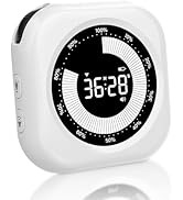 PERSUPER Visual Timer for Kids, 10 Hours Countdown/Up, with Rechargeable, 3 Volume Levels,3 Brigh...