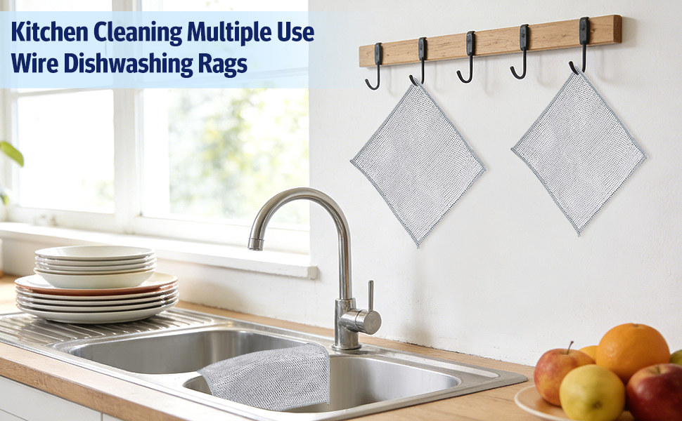 Kitchen Cleaning Multiple Use Wire Dishwashing Rags