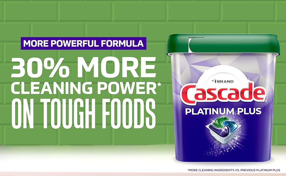 More powerful formula, 30% more cleaning pwer on tough foods