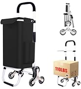 2 in 1 Shopping Cart for Groceries, 110 lbs Grocery Cart on Wheels, Foldable Shopping Cart with 6...