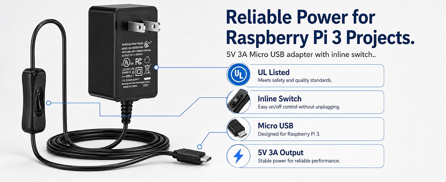 raspberry pi 3 power supply