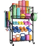FUTASSI Dumbbells Rack Storage Rack, Portable Home Gym Storage, Yoga Mat Storage and Weight Rack ...