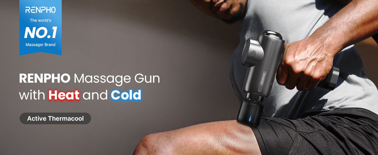 MASSAGE GUN DEEP TISSUE WITH HEAT AND COLD HEAD