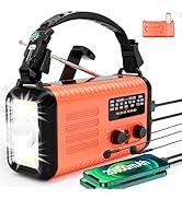 20000mAh Emergency Hand Crank Radio, NOAA Weather Radio Portable AM FM with Battery Backup, Solar...