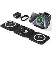 UCOMX 3 in 1 Charging Station for Mult-ple Devices,Foldable 3 in 1 Wireless Charger for Travel,Na...