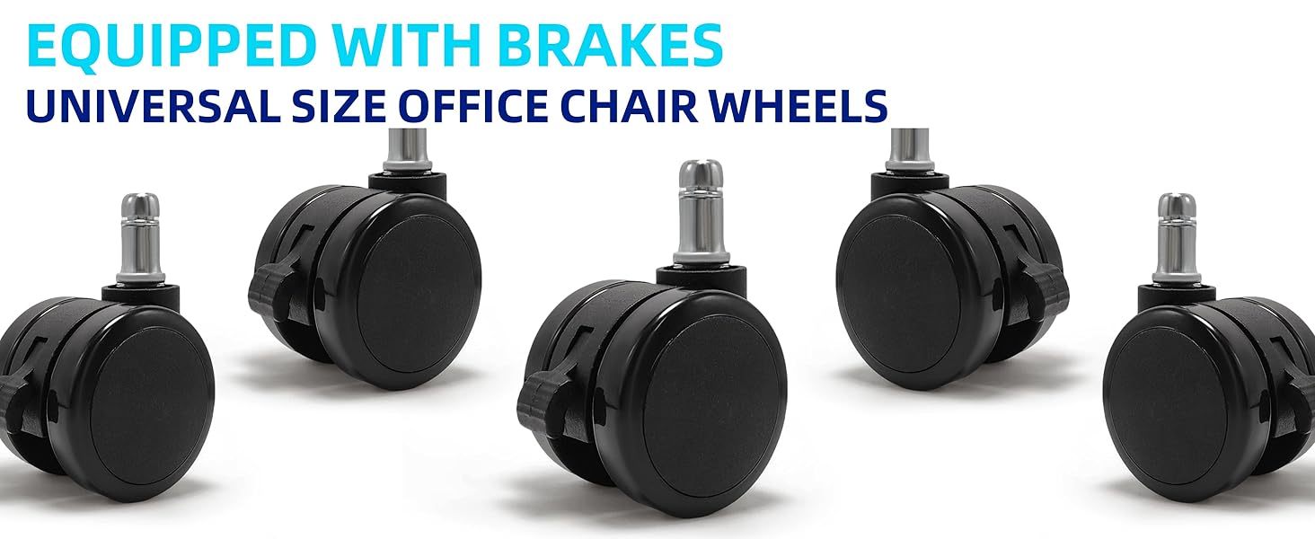 Office Chair Brake Twin Caster Wheels