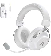 ATTACK SHARK L50 PRO Wireless Gaming Headset(White) | 1100mah,7.1 Surround Sound, 53mm Drivers,20...