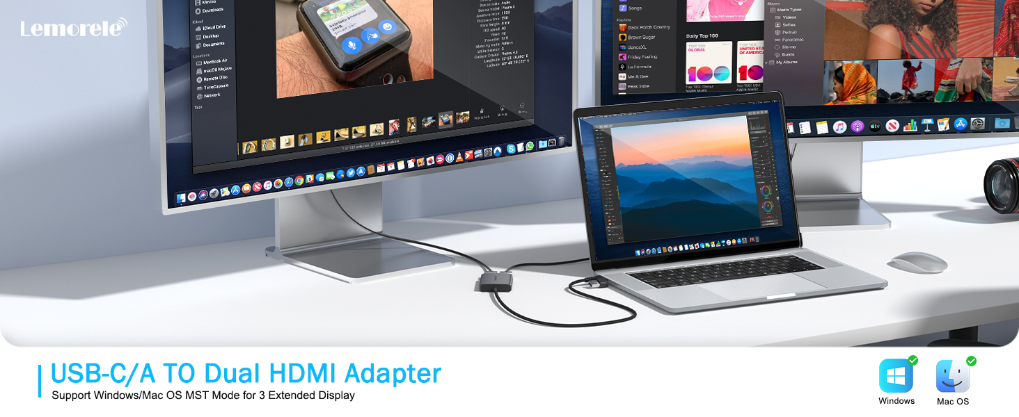 USB-C/A to Dual HDMl Adapter