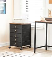 5-Drawer Chest Dresser, File Cabinet, Office Cabinet with Drawers, Rolling Printer Stand