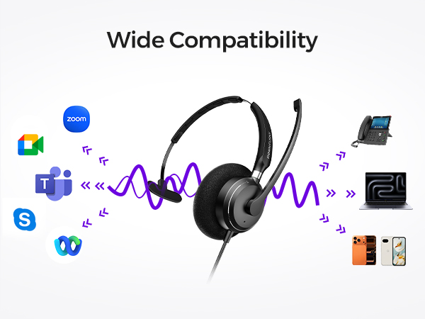 Computer Heatset for Zoom Teams Skype