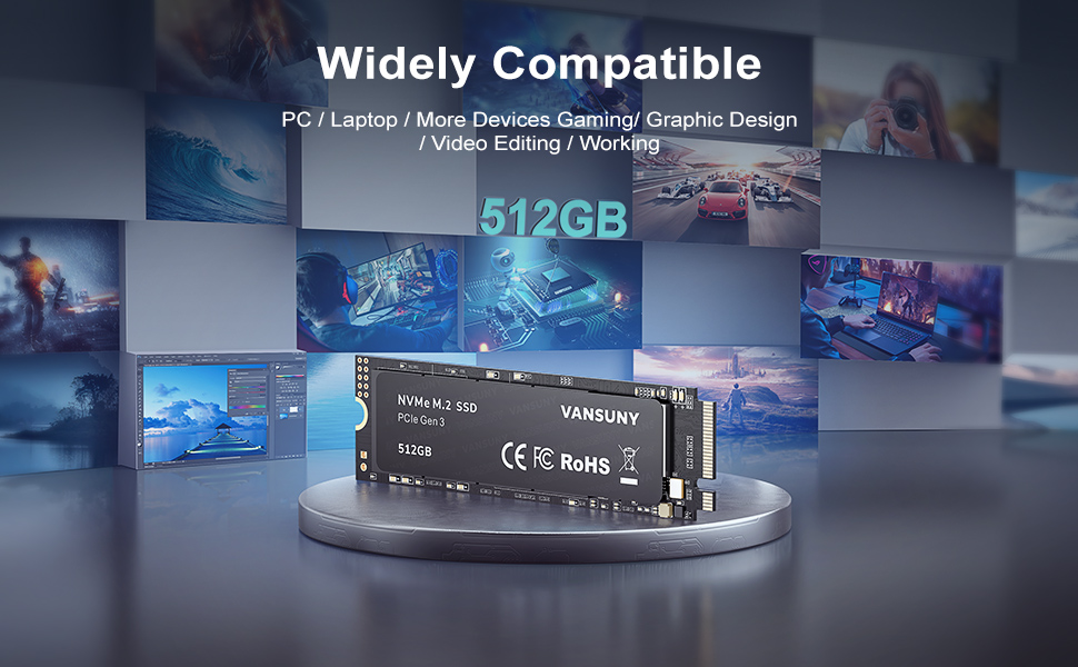 Vansuny 512GB NVMe M.2 Internal Solid State Hard Drive