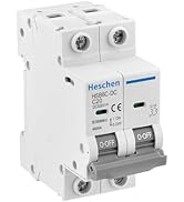 Heschen DC Miniature Circuit Breaker, HSB6C-DC, 2 Poles, DC500V 20A, Photovoltaic Circuit Breaker...
