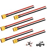 MILAKE 6 Pcs XT60 Connector Plug Cable with Plug and Socket Pigtail Leads, XT 60 Connector Adapte...