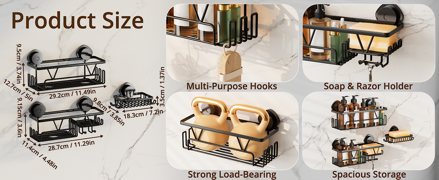 suction shower shelfs
