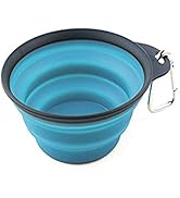 Dexas Popware for Pets Collapsible Travel Cup, Small, Gray/Blue