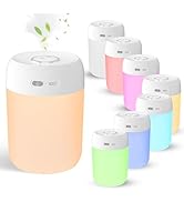 BAMCOO Portable Small Humidifier, 650ml Colorful Mini Humidifier for Bedroom, Office Desktop, Bab...