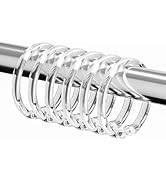 Kutesna 12 PCS Clear Plastic Shower Curtain Rings, Easy Snap Closure Shower Curtain Hooks