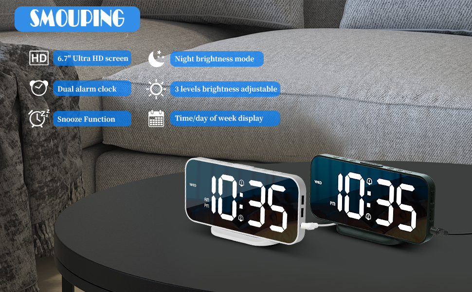led desk alarm clock lersgoo lersgo