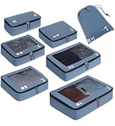 ECOHUB 7 Set Packing Cubes Tear-Resistant Luggage Packing Organizers with Number Icon for Travel ...