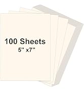 AOBOPLE 100 Sheets Cream Cardstock 5x7 Off White Card Stock,Ivory Cardstock Paper 66lb/180gsm Thi...