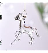 Indian Shelf 6 Pieces Horse Christmas Ornamets | Glass Multicolor Horse Christmas Tree Decoration...