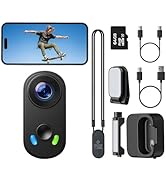 4K Mini Body Camera with WiFi, Thumb Size Wearable Action Camera 3.5H Charging Case Battery, 64GB...