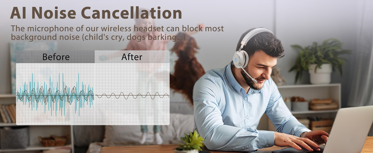 wireless headset with microphone