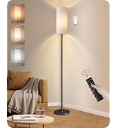 Dimmable Floor Lamp for Living Room with Remote and Foot Switch, Corner Floor Lamp, 64.4" Standin...