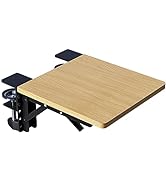 BONTEC Ergonomics Desk Extender Tray, 9.5"x9.1" Table Mount Arm Wrist Rest Shelf, 90° Foldable El...