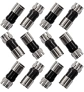mxuteuk 12PCS RG6 Compression Connectors F Type Coax Connector with Waterproof Seal Ring G024-BK