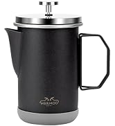MERMOO YILAN Stainless Steel French Press Coffee Maker Manual Milk Frother 32oz for 4-6 Cup, Fold...
