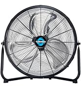 Tornado 18 Inch High Velocity Metal Floor Fan, 3-Speed Powerful Cooling for Industrial, Commercia...