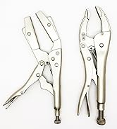 GOSWIFT 10" Locking Plier Set, Radiator Hose Pinch-Off Clamp Plier &amp; Curved Jaw Locking Plier, Cr...