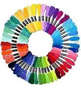 Friendship Bracelet String 50 Skeins Fashionable Rainbow Color Embroidery Floss Cross Stitch Embr...