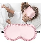 Kids Sleep Mask Eye Cover, 100% Real Mulberry Silk Sleep Mask with Adjustable Strap, Kids Blindfo...
