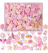 Charms Cute Set 70pcs Slime Charms Bulk Mixed Pink Resin Embellishments for DIY Crafts Making Dec...