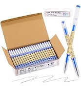 RIANCY 60 Pack Blue Ballpoint Pens Bulk, 0.35mm Extra Fine Point, Japanese Style Stationery, No B...