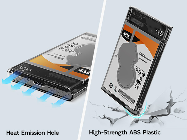 5gbps usb 3.0 Transparent White Enclosure docking station storage bay