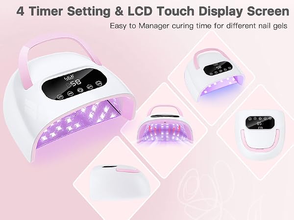 nail light with 4 timer setting and lcd touch display screen