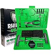 Rhino USA Tire Plug Repair Kit (86-Piece) Fix Punctures &amp; Plug Flats with Ease - Heavy Duty Flat ...