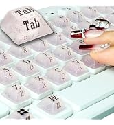 Zooplan 80 Pcs Self-Adhesive PC Keyboard Keys for Long Nails Typing and Gaming, ??Anti-Damage Sym...