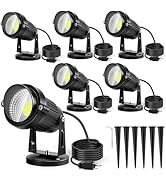 LemonBest Landscape Lights - 5W 110V Outdoor Spotlight - Waterproof IP65-3000K Cool White LED Lan...