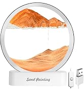 OSDUE Moving Sand Art Picture, 3D Deep Sea Sandscape in Motion, Round Glass Frame Display Flowing...