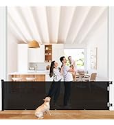 COMOMY 118Inch Retractable Baby Gate for Stairs (Black)