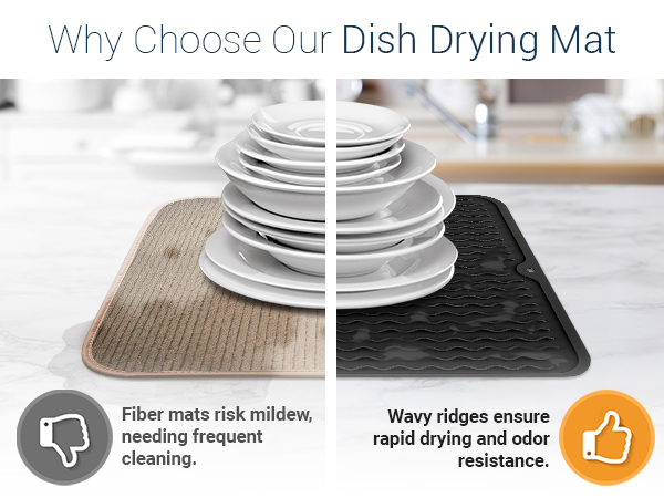 black dish dryer mat