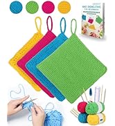 Katech Knitting Kit for Beginners-Learn to Knit Dishcloth-Beginner Knitting Kit for Adults with K...