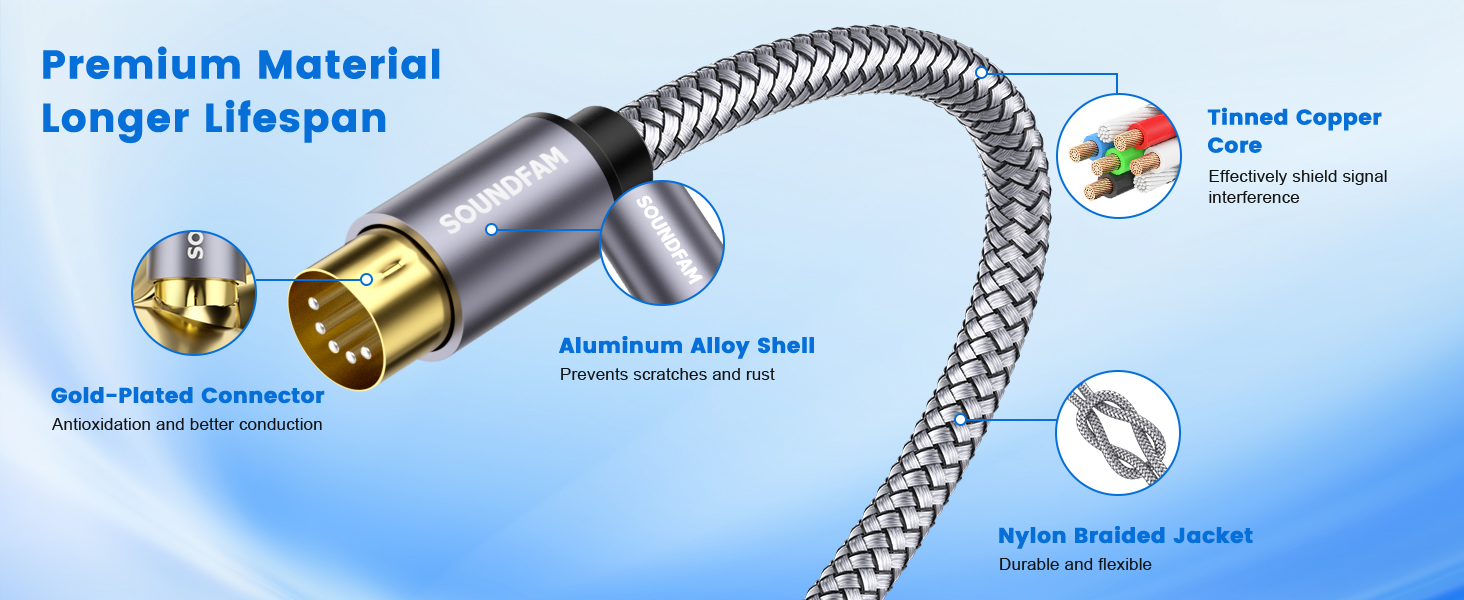 MIDI cable male to male