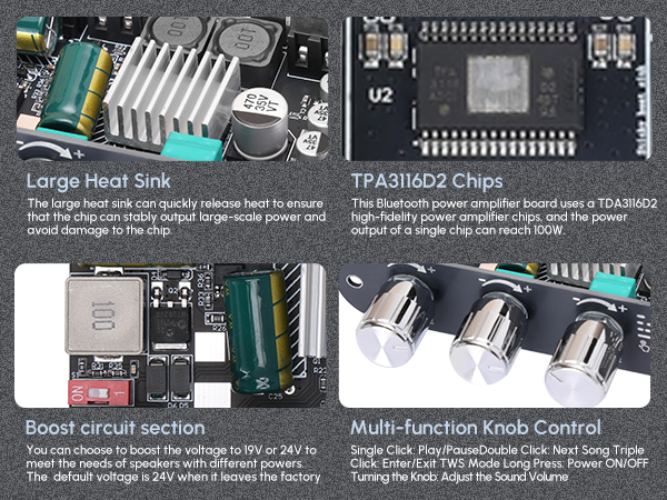 ZK-1001U Mono Amplifier Board Bluetooth 5.3 with TWS