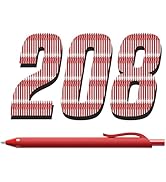 InkSlick 208 Pack Red Pens - Bulk Pens, Medium Point Ballpoint Pens, Smooth Ink, 1.0MM Retractabl...