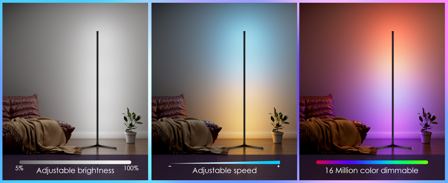 RGB LED Corner Lamp with Remote Control